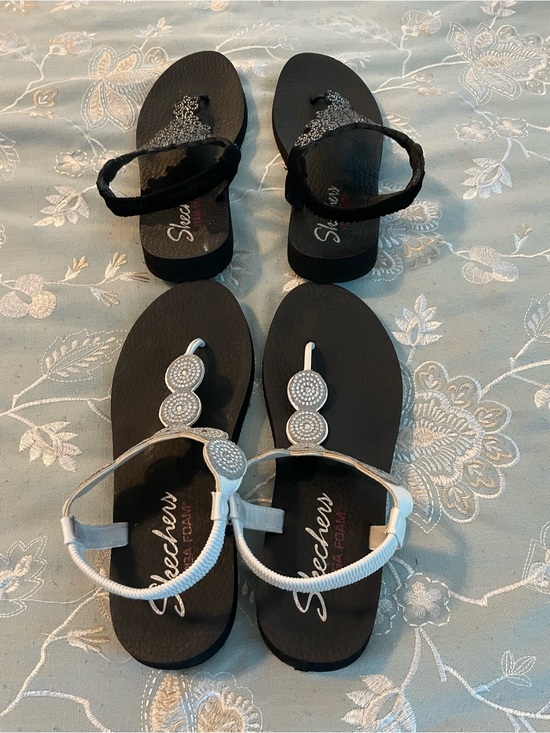 Skechers Shoes - Two Pair Skechers Women's Jeweled Thong Sandals